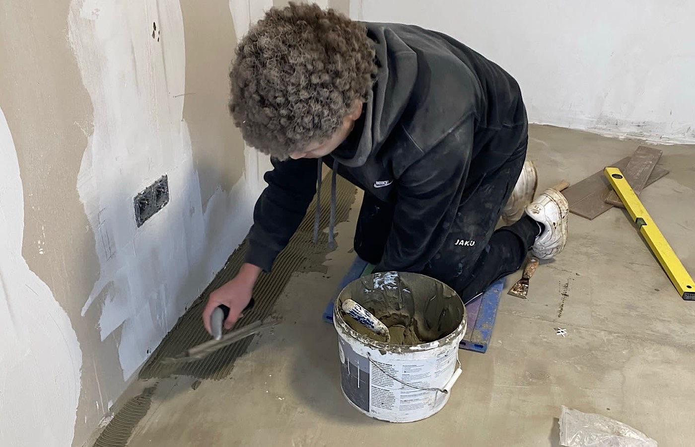 Dimitri Vernin lors de ses premiers travaux, en 2020